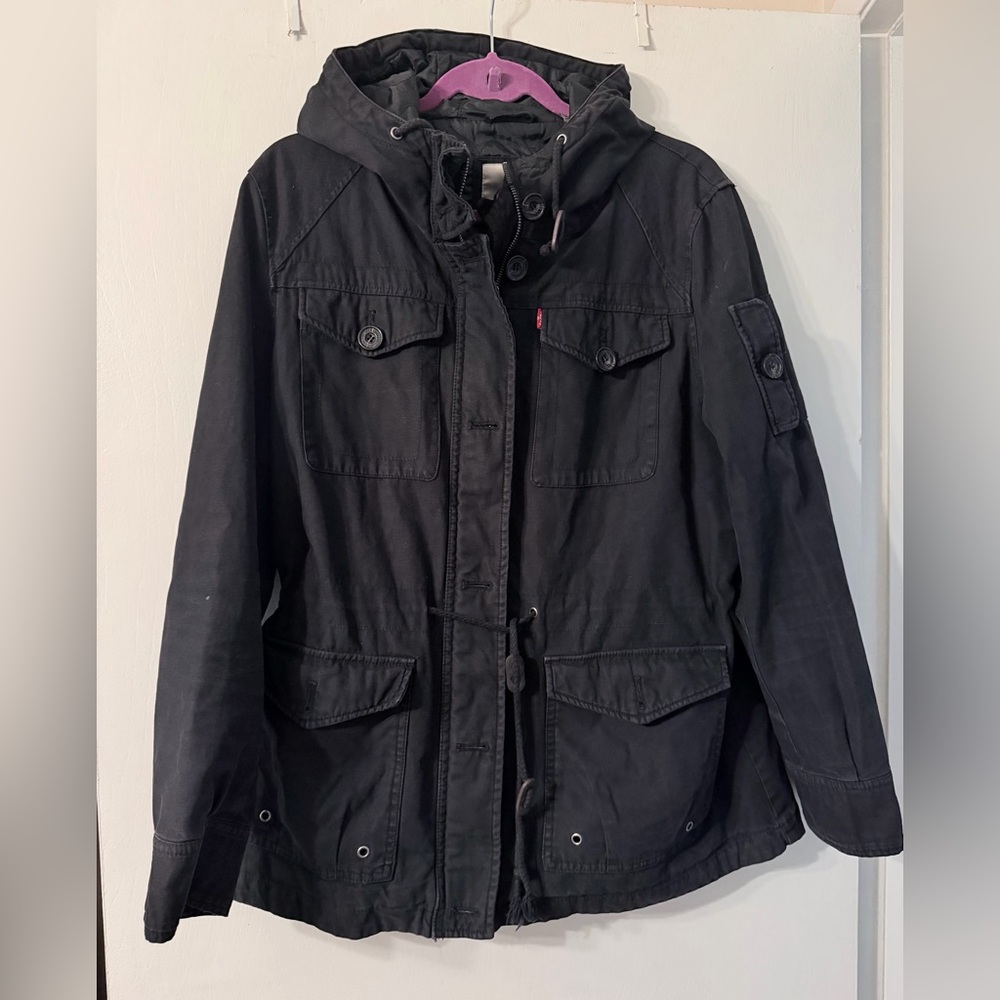LEVI's Hooded Military Jacket
Black Sz L